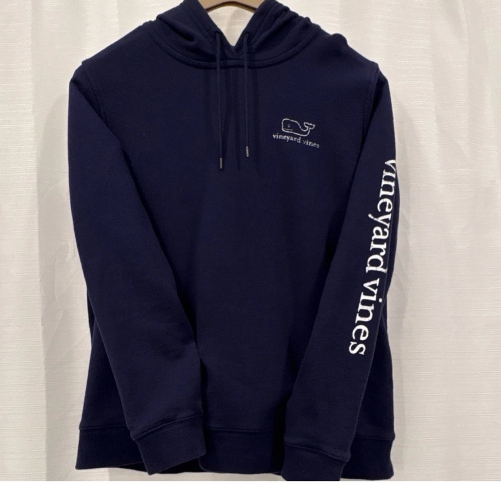 Vineyard Vines Hoodie Long Sleeve Navy Pullover Logo Sleeve Men’s M Unisex